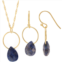 Gemistry 14k Gold Over Silver Lapis Lazuli Circle Drop Earrings & Necklace Set