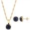 Gemistry 14k Gold Over Silver Lapis Lazuli Stud Earrings & Necklace Set
