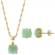 Gemistry 14k Gold Over Silver Amazonite Stud Earrings & Necklace Set