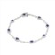 HDI Sterling Silver Lab-Created Sapphire & Diamond Accent Link Bracelet