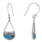 Main and Sterling Oxidized Sterling Silver Open Abalone Textured Teardrop Earrings
