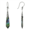 Main and Sterling Oxidized Sterling Silver Abalone Swirl Drop Earrings