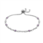 Kristen Kesho Sterling Silver Lab-Created Amethyst & Round Link Adjustable Bolo Bracelet