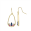 Brilliance Gold Tone Multicolor Crystal Cluster Oblong Drop Earrings