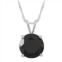 Alyson Layne Sterling Silver Round Onyx Pendant Necklace
