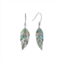 Athra NJ Inc Sterling Silver Abalone Dotted Feather Drop Earrings