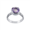 Athra NJ Inc Sterling Silver Amethyst Oxidized Textured Ring