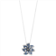SLNY Sterling Silver Sapphire & Diamond Accent Petite Flower Pendant
