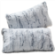 Cheer Collection Embossed Faux Fur Throw Pillows - 12 x 20 - White/Blue