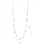 Youre Invited Silver Tone Simulated Pearl Double-Strand Necklace & Drop Earrings Set