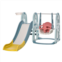Qaba 3 in 1 Kids Slide and Swing Play Set with Basketball Hoop Outdoor Playground Slide Toy with Swing for Children 2 5 Years Old