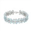 Jewelexcess Sterling Silver Genuine Blue Topaz & Diamond Accent Floral Bracelet