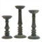 Elements Carved Pillar Candle Holder Table Decor 3-piece Set