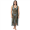 Womens Aqua Del Mar High Slit Coverup Midi Tank Top Dress