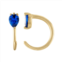 Amella Jewels 10k Gold Open Huggie Hoop Earrings with Blue Cubic Zirconia