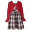 Girls 4-16 Bonnie Jean Plaid Dress & Cardigan Set