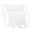 PiccoCasa Set of 2 Soft Satin Silk Pillowcase Envelope Closure Standard 20x26