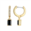 Sarafina Black & Clear Cubic Zirconia Drop Huggie Hoop Earrings
