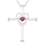Boston Bay Diamonds Sterling Silver Lab-Grown Ruby & Diamond Accent Cross Pendant Necklace