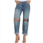 Poetic Justice Zane Curvy Fit O-Ring Knee Cut-Out Boyfriend Jeans