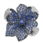 SLNY Sterling Silver Sapphire & Diamond Accent Flower Brooch