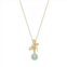 Dynasty Jade 18k Gold Over Silver Lab-Created Opal Dragonfly & Green Jade Bead Necklace