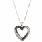 HDI Sterling Silver 1/5 Carat T.W. Diamond Heart Shaped Pendant Necklace