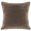 Benzara Square Fabric Throw Pillow with Solid Color and Piped Edges, Taupe Brown