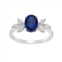 Gemminded Sterling Silver Lab-Created Sapphire & Lab-Created White Sapphire Ring