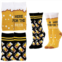 Zodaca Beer Crew Socks for Women, Here for the Beer, One Size (Yellow, Black, 2 Pairs)