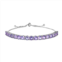 House of Frosted 14k Gold Over Silver Amethyst Bolo Bracelet