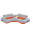 Pool Central Inflatable Orange and White River Land Two Swimming Pool Sofa 85-Inch