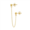 Forever 14k Gold Single Chain Earring with 3mm Ball Stud Posts