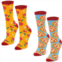 Zodaca Pizza Crew Socks for Women, One Size (Yellow, Blue, 2 Pairs)