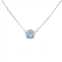 House of Frosted Sterling Silver Blue Topaz Floral Necklace