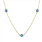 House of Frosted 14k Gold Over Silver White Topaz & Blue Enamel Station Necklace