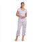 Womens Miss Elaine Essentials Cottonessa Short Sleeve Henley Pajama Top & Pajama Pants Set