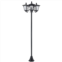 Outsunny 72 Solar Lamp Post, Triple-Head Street Light, All-Weather Waterproof Stainless Steel, Vintage Style for Garden, Lawn, Pathway, Driveway, Black