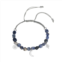 Love This Life Fine Silver Plated Cubic Zirconia and Blue Lapis Stone Cord Bracelet