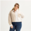 Juniors Plus Size SO Cropped Mixed Stripe Shirt