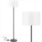 Cedar Hill 65 inch LED Modern Floor Lamp with Shade,Black Pole Lamp with Foot Switch - Bulb Included