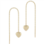 LUMINOR GOLD 14k Gold Puffed Heart Threader Earrings