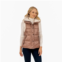Womens Fleet Street Quilted Puffer Vest with Faux-Sherpa Trim