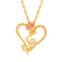Black Hills Gold Tri-Tone Heart and Rose Pendant Necklace