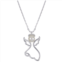PearLustre by Imperial Sterling Silver Freshwater Cultured Pearl & Lab-Created White Sapphire Angel Pendant Necklace