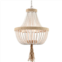 Moose Lighting Farmhouse White Wood Beaded Chandeliers Large Dining Room Pendant Chandelier