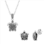 Argento Bella Sterling Silver Oxidized Turtle Earrings & Necklace Set
