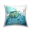 Stupell Home Decor Sea Tortoise and Fish over Blue Nautical Ocean Map Decorative Throw Pillow
