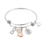 Love This Life Two-Tone Crystal & Mother of Pearl Always Sisters Forever Friends Heart & Infinity Charm Bangle Bracelet