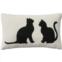 RugMarketPlace Mina Victory Pet Cats Silhouette 12 x 21 Black Indoor Faux Shearling Throw Pillow